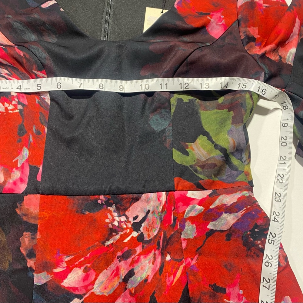 Trina Turk Black & Red Trousdale Floral Float V-neck Ruffles Sleeve Dress NWT 4 - Picture 15 of 16